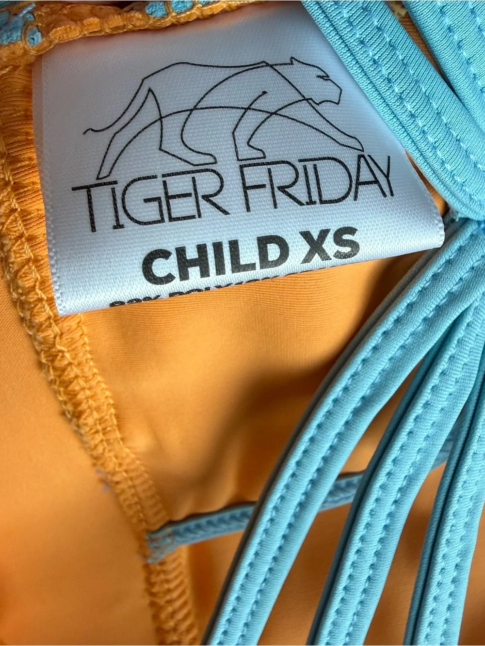 Tiger Friday NWOT Orange and Light Blue Two-Piece Dance set
